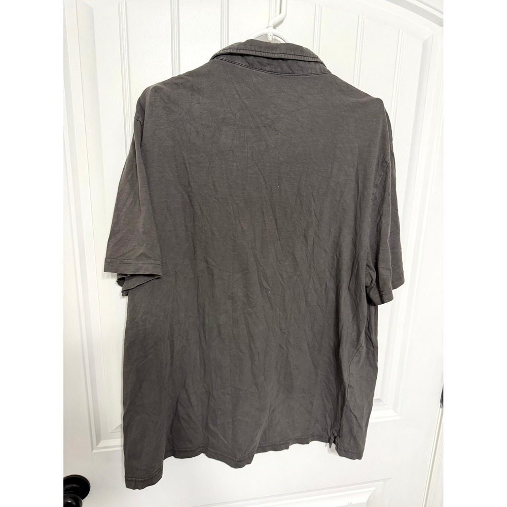 Faherty Sunwashed Polo Shirt Mens XXL Grey Organic Cotton Short Sleeve Pocket - Picture 3 of 6